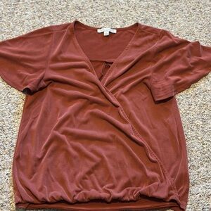 Green Envelope LA Mauve V-Neck Wrap Blouse - Size small - Drapey Knit